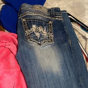Miss Me Blue Distressed Boot Cut Jeans